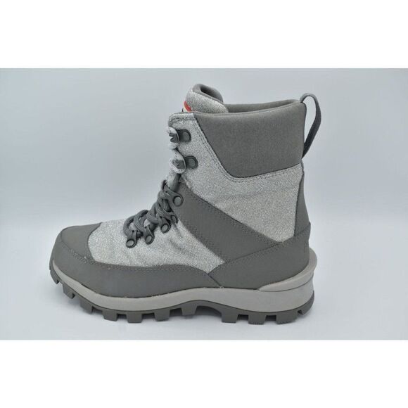Hunter Womens Size 10 Glitter Silver Grey Insulated Winter Commando Boots Shoes - Picture 5 of 16